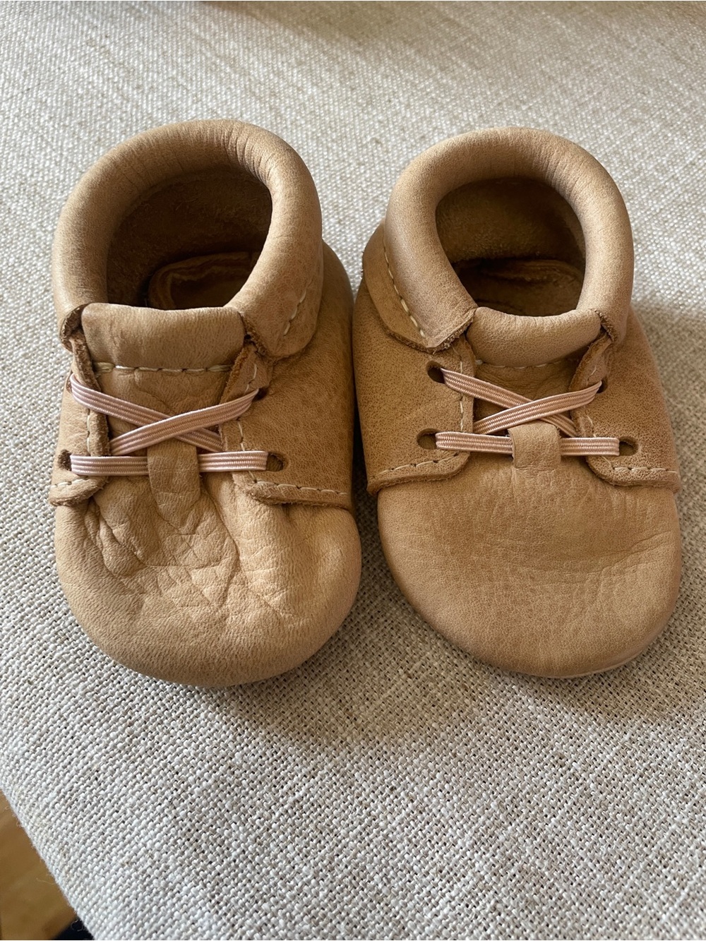 Freshly Picked Soft Tan Leather Baby Moccasins - Classic Kids Shoes